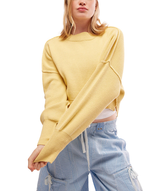 Easy Street Crop Pullover in Pineapple