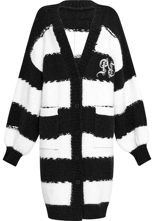 Punk Academy [White] | STRIPE LONG CARDIGAN*