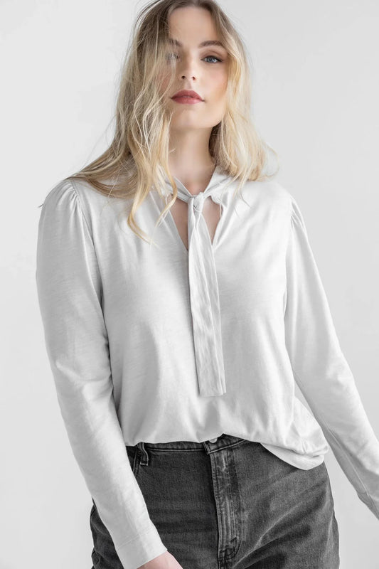 Tie Neck Top in Dove