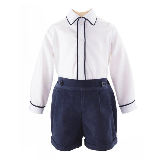 Cord Short & Shirt Set, Navy