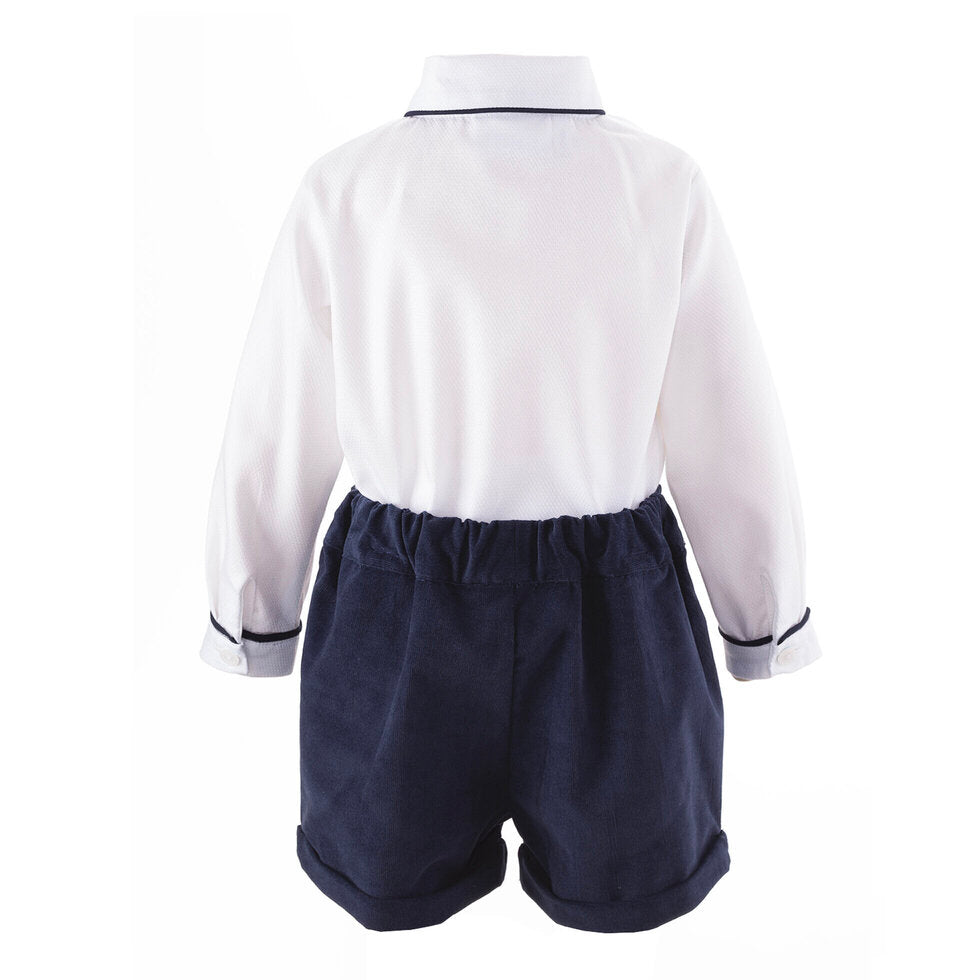 Cord Short & Shirt Set, Navy