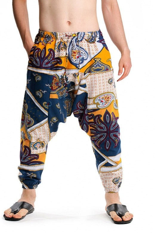 Casual Cotton Yoga Drop Crotch Joggers Sweatpants-Small Size