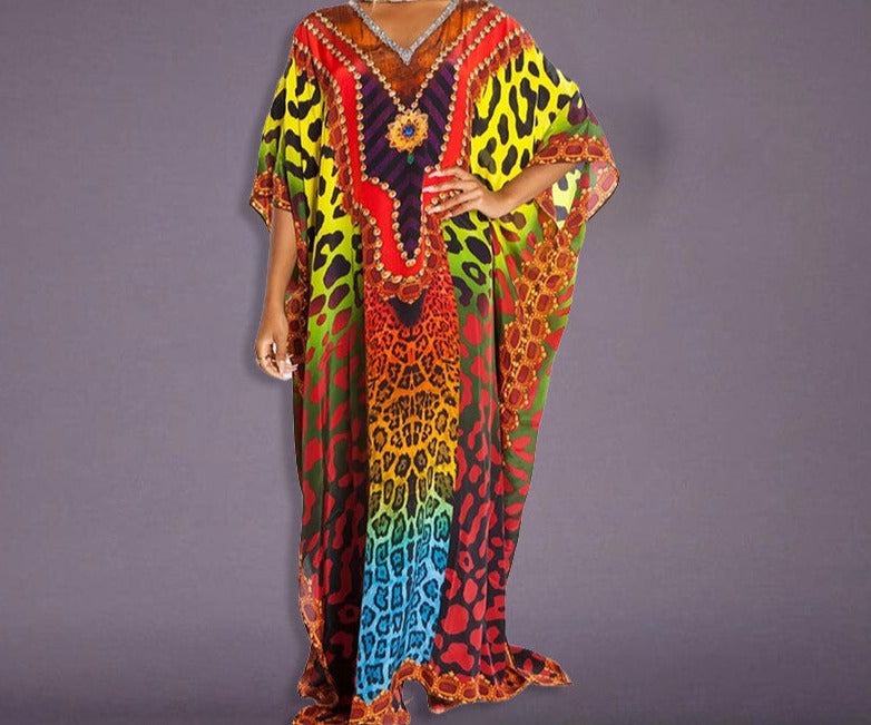 Kaftan Tunic Dress Robe - Ishka