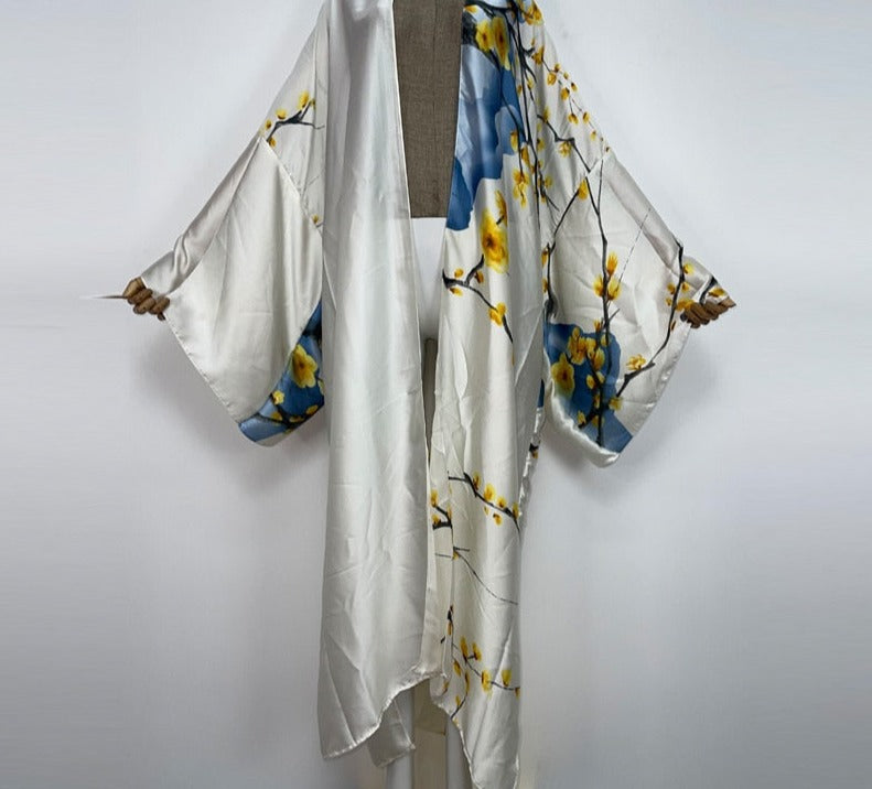 Boho Colorful Stitch Kimono Kaftan Cardigan