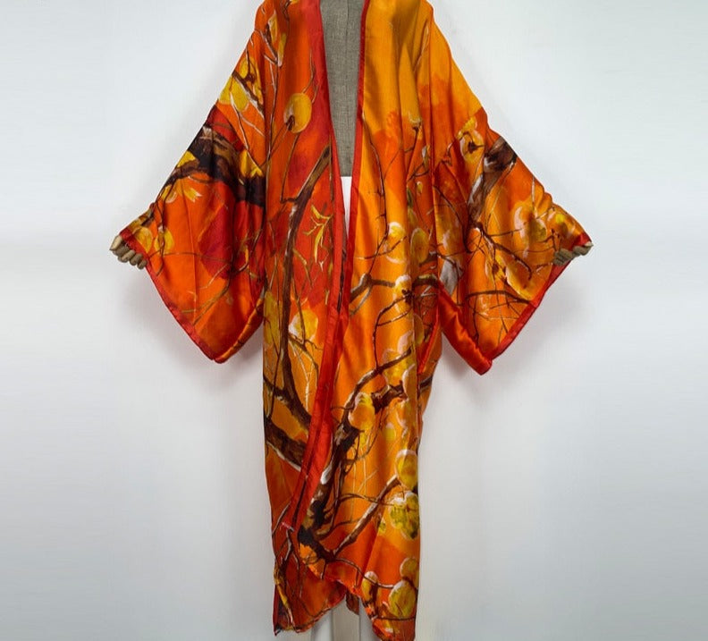 Boho Colorful Stitch Kimono Kaftan Cardigan