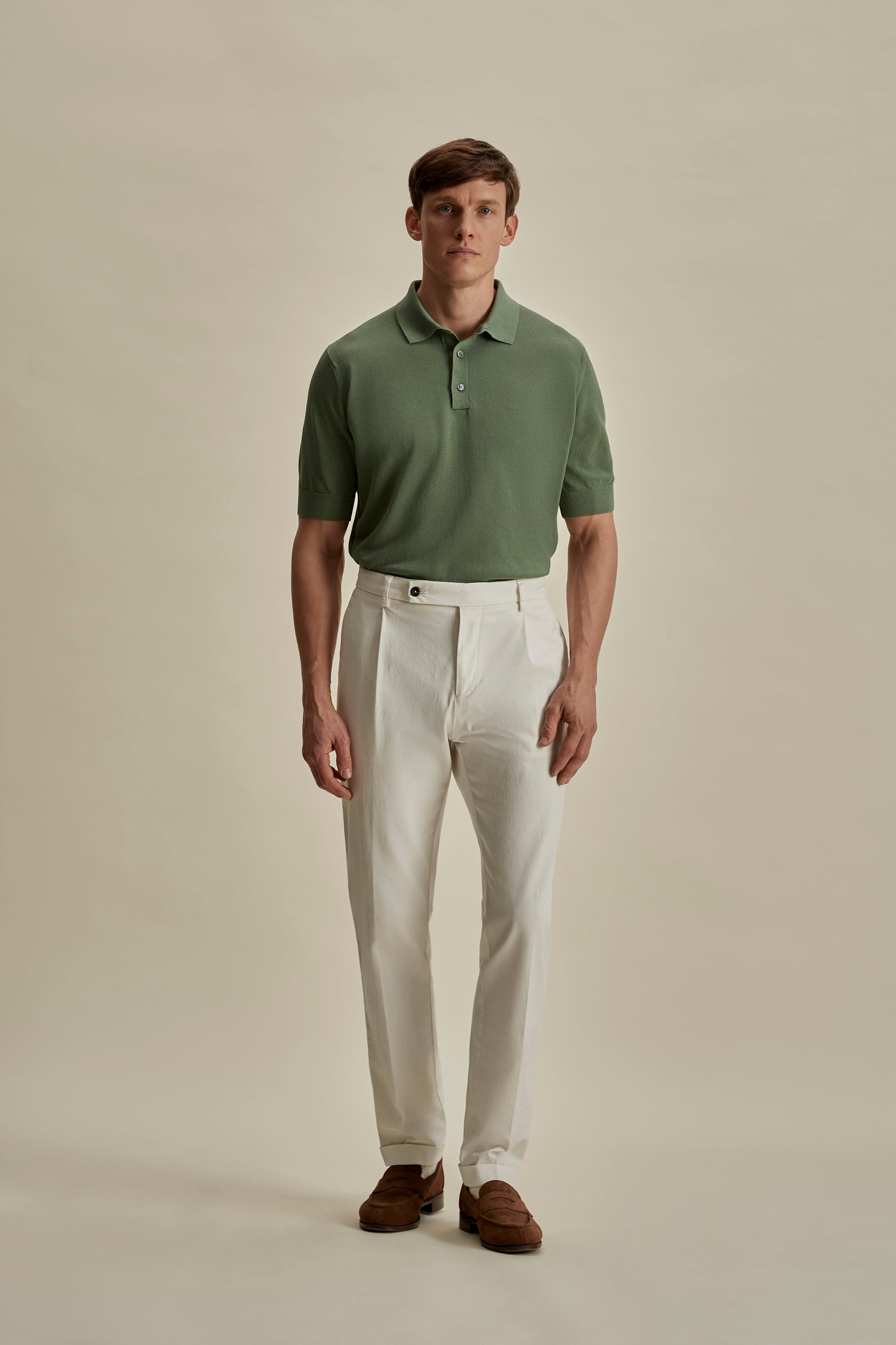 Cotton Air Crepe Polo Shirt