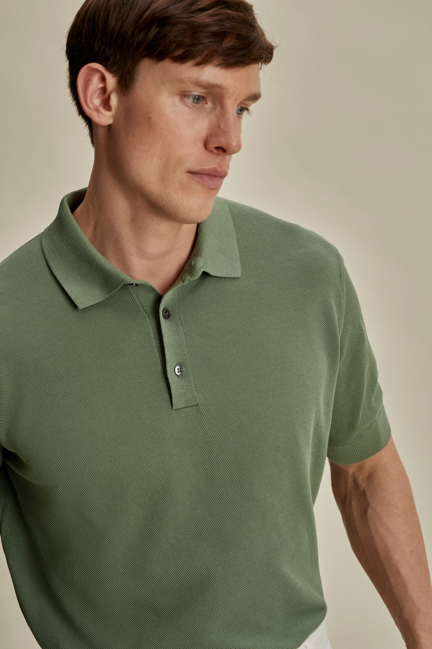 Cotton Air Crepe Polo Shirt