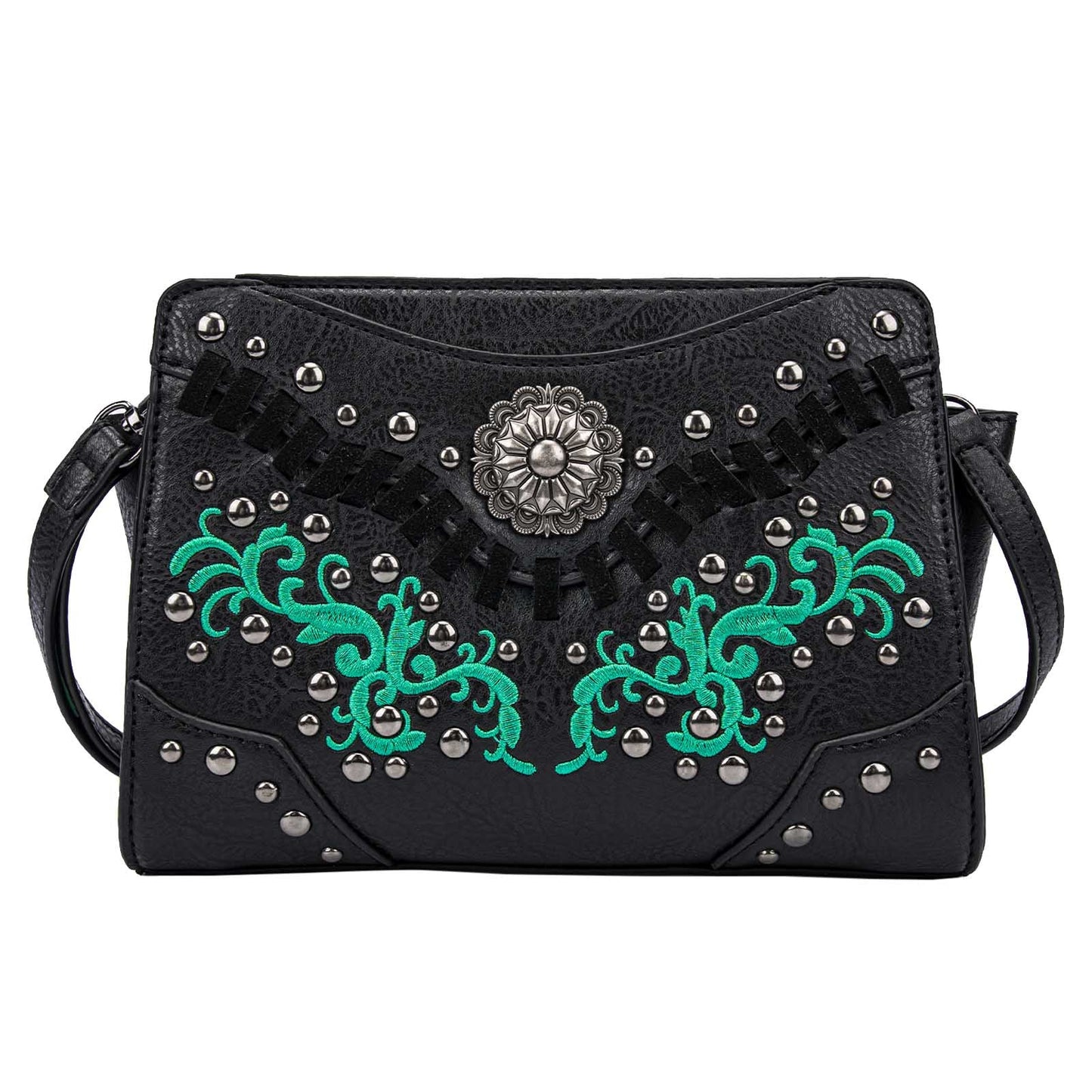 Luxury Embroidered Studs Stitch Shoulder Bag