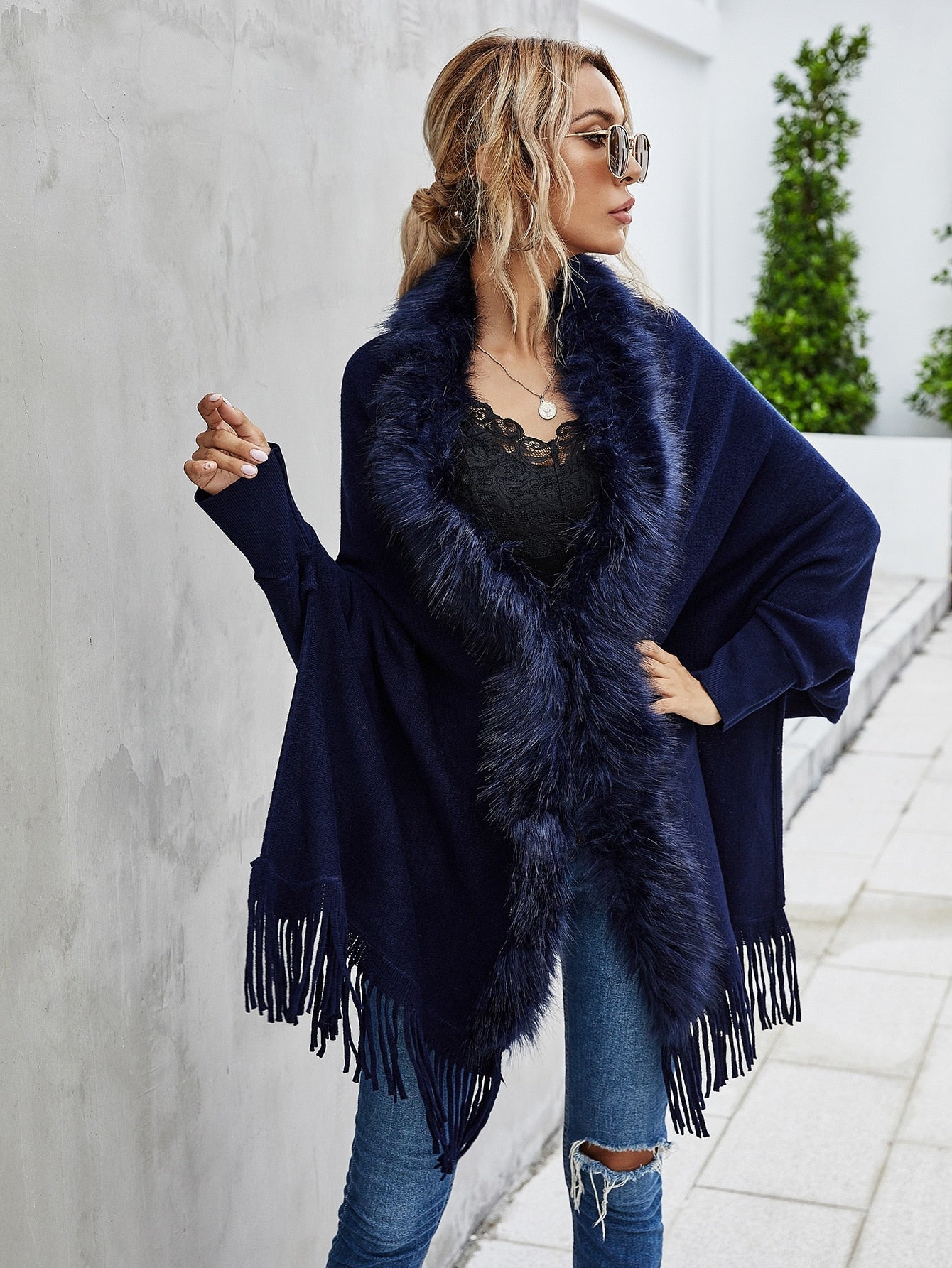 Winter Fur Collar Cardigan