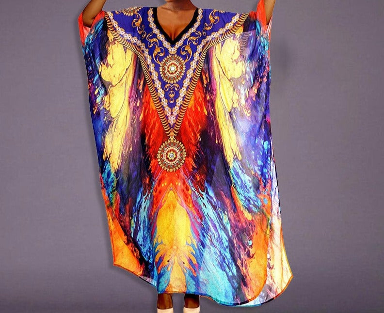 Kaftan Tunic Dress Robe - Ishka