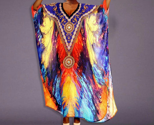 Kaftan Tunic Dress Robe - Ishka