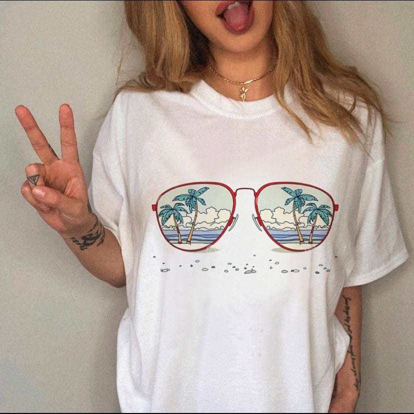 90s Harajuku Witch Summer Short Sleeve Graphic T-shirt - Size XL - XXXL