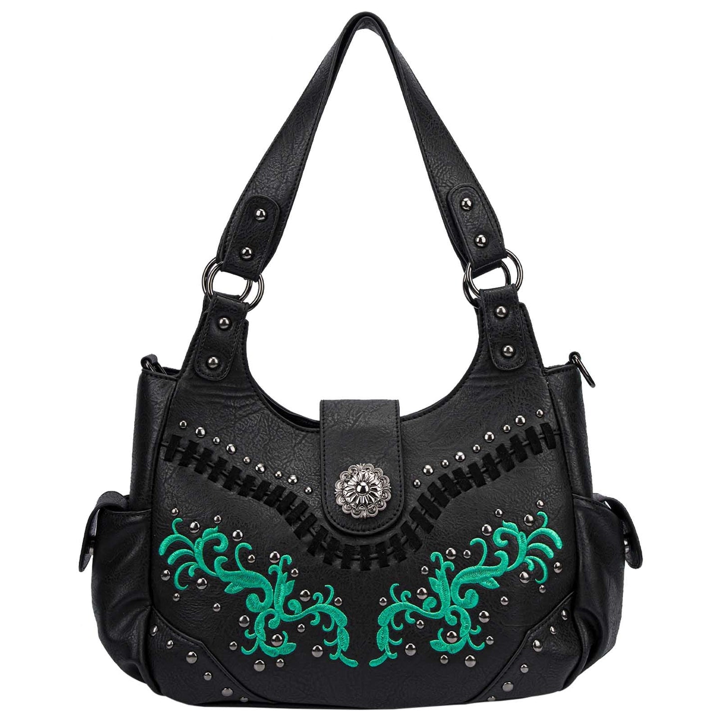 Luxury Embroidered Studs Stitch Shoulder Bag