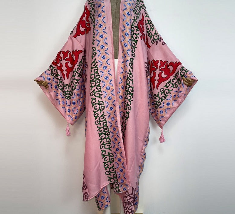 Sexy Summer Boho Cotton Kimono Kaftan Long Sleeve Cover Up Cardigan