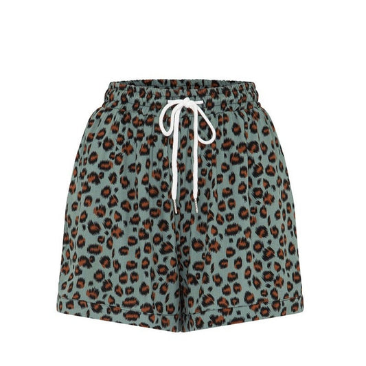 Summer Boho Animal Print Elastic Rayon Cotton Short
