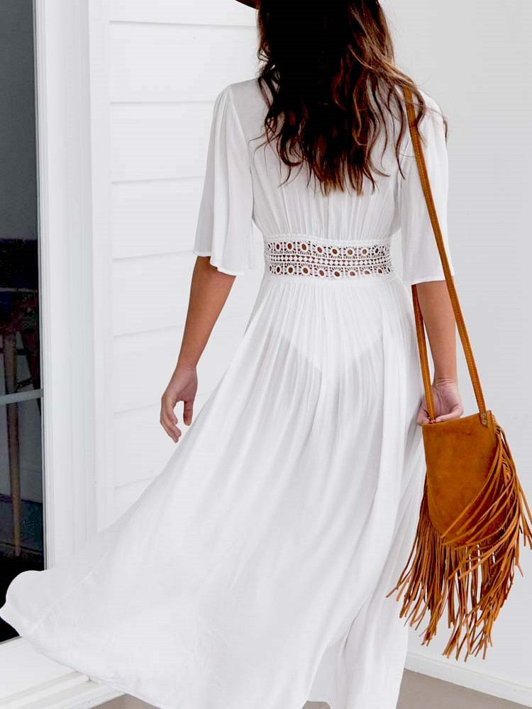 Long Beach Tunic, Bikini Cover Up, Maxi Dress Robe
