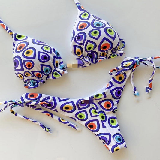 Brazilian Bandage Flower Sexy Bikini Swimwear - Size S, M , L