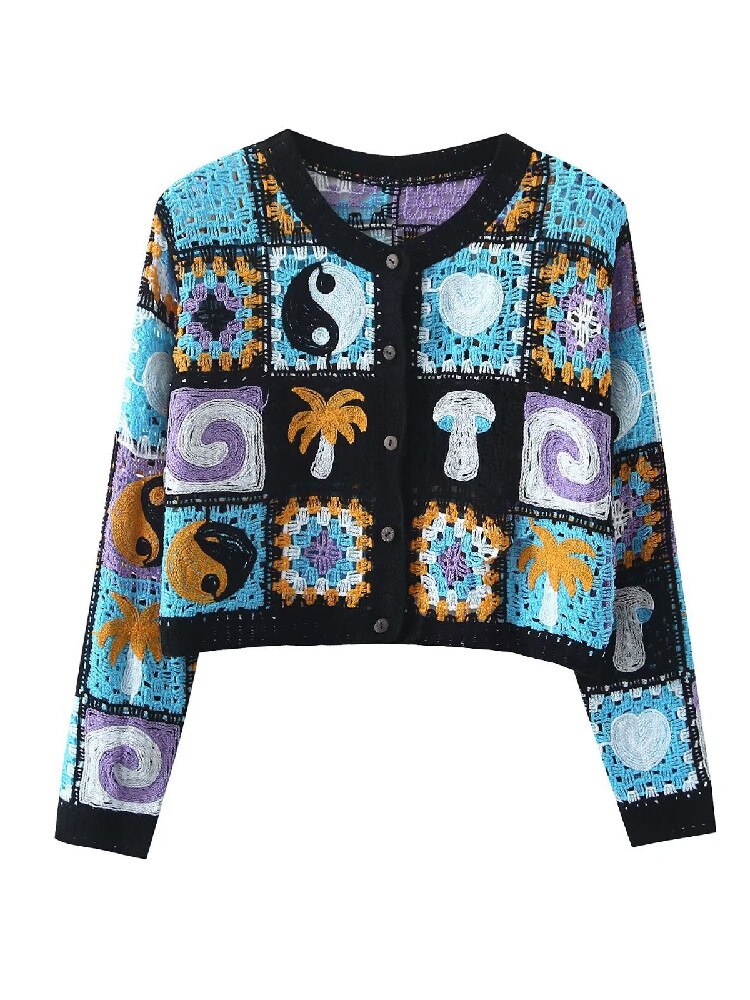 Totem Plaid O neck Full Sleeve Holiday Sweater