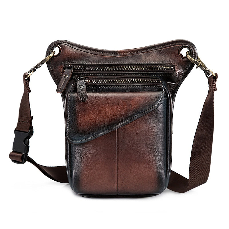 Multifunction Real Leather Shoulder Messenger Bag For Men