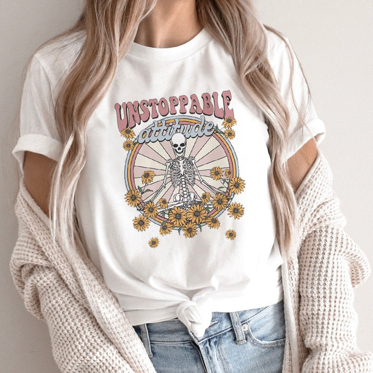 Casual Short Sleeve O Neck Graphic T-shirt - size XXL