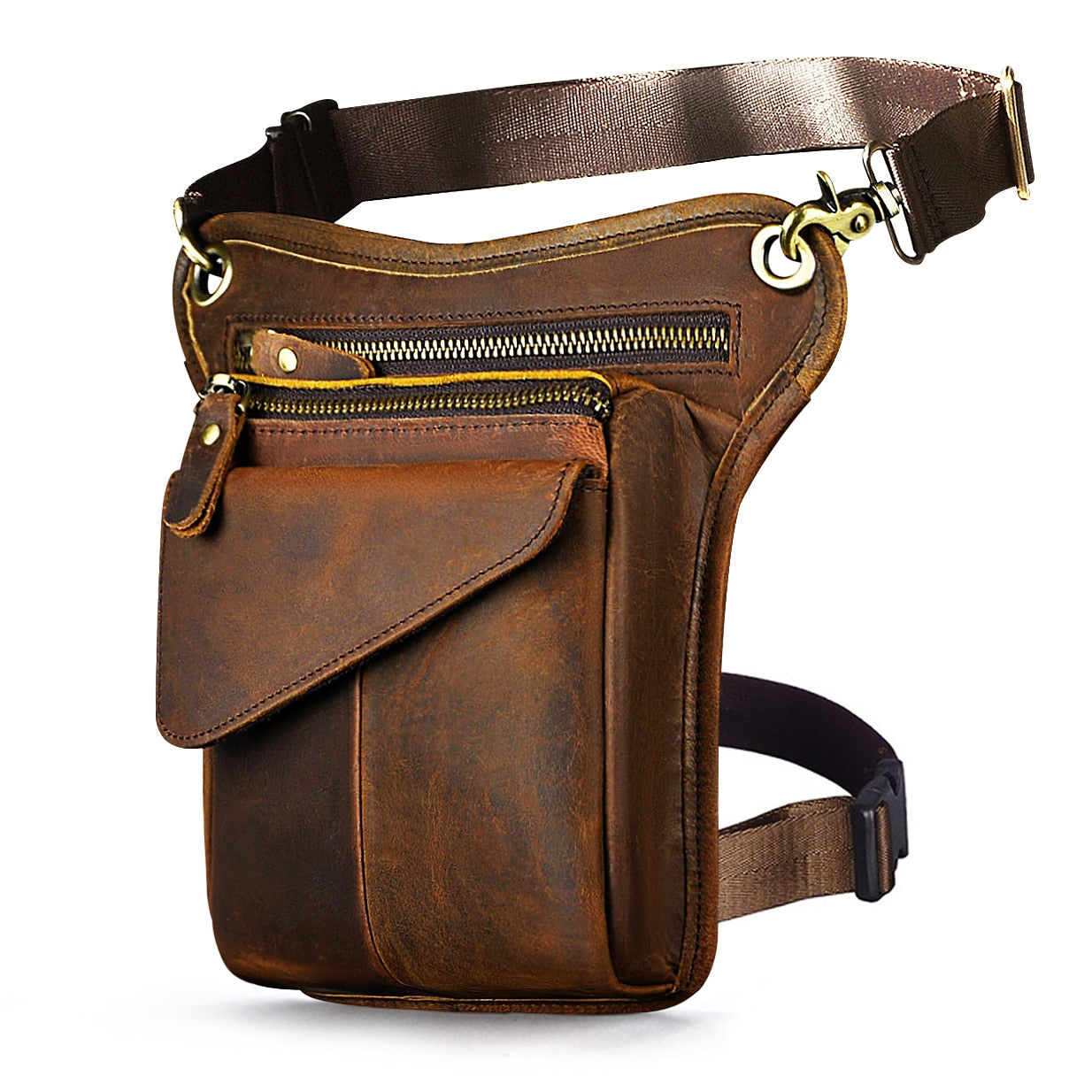 Multifunction Real Leather Shoulder Messenger Bag For Men