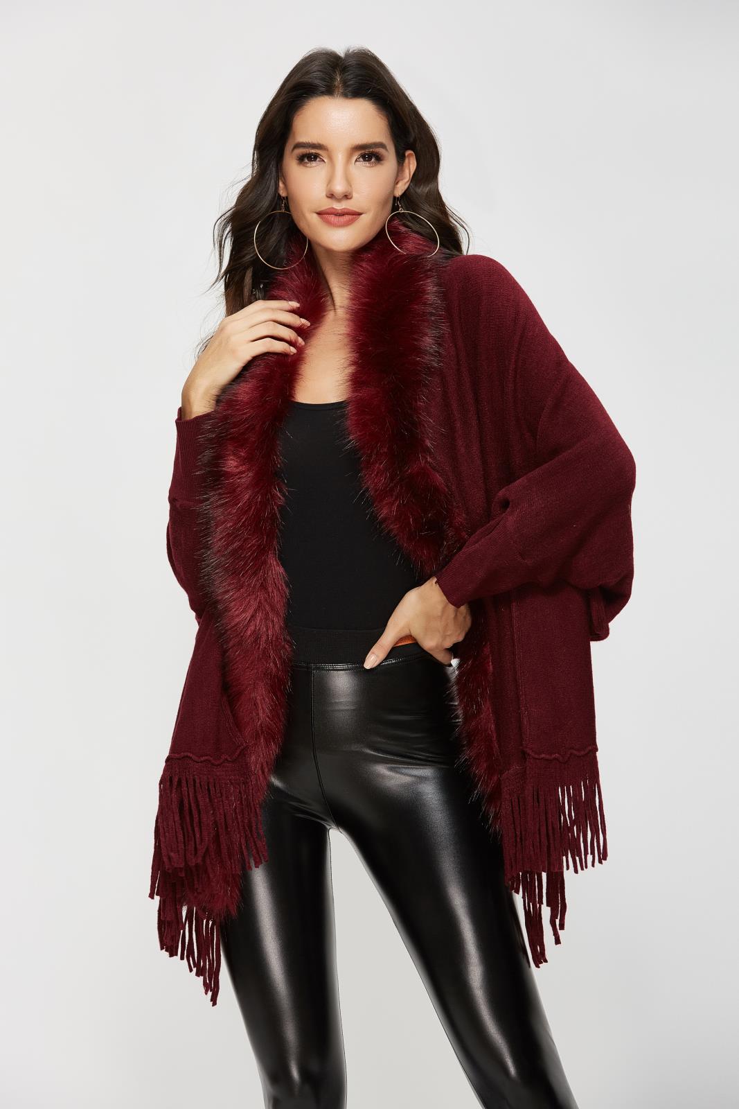 Winter Fur Collar Cardigan