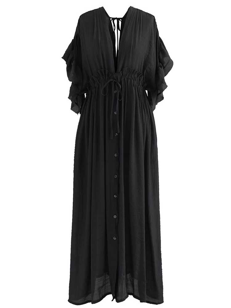 Boho Green Tunic Casual Bikini Long Cover Up Dress