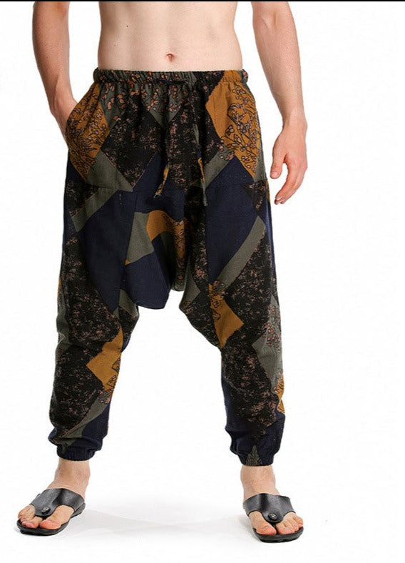 Casual Cotton Yoga Drop Crotch Joggers Sweatpants-Small Size