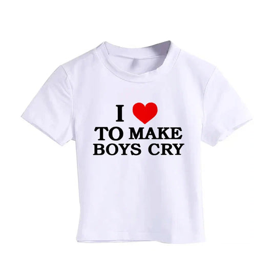 Fashion Letter Heart Print Harajuku T-shirt