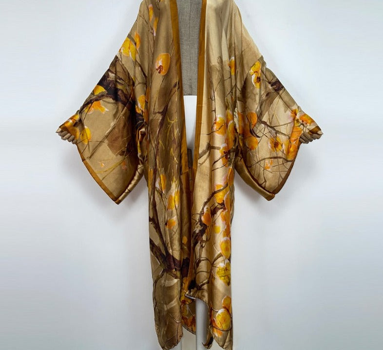 Boho Colorful Stitch Kimono Kaftan Cardigan