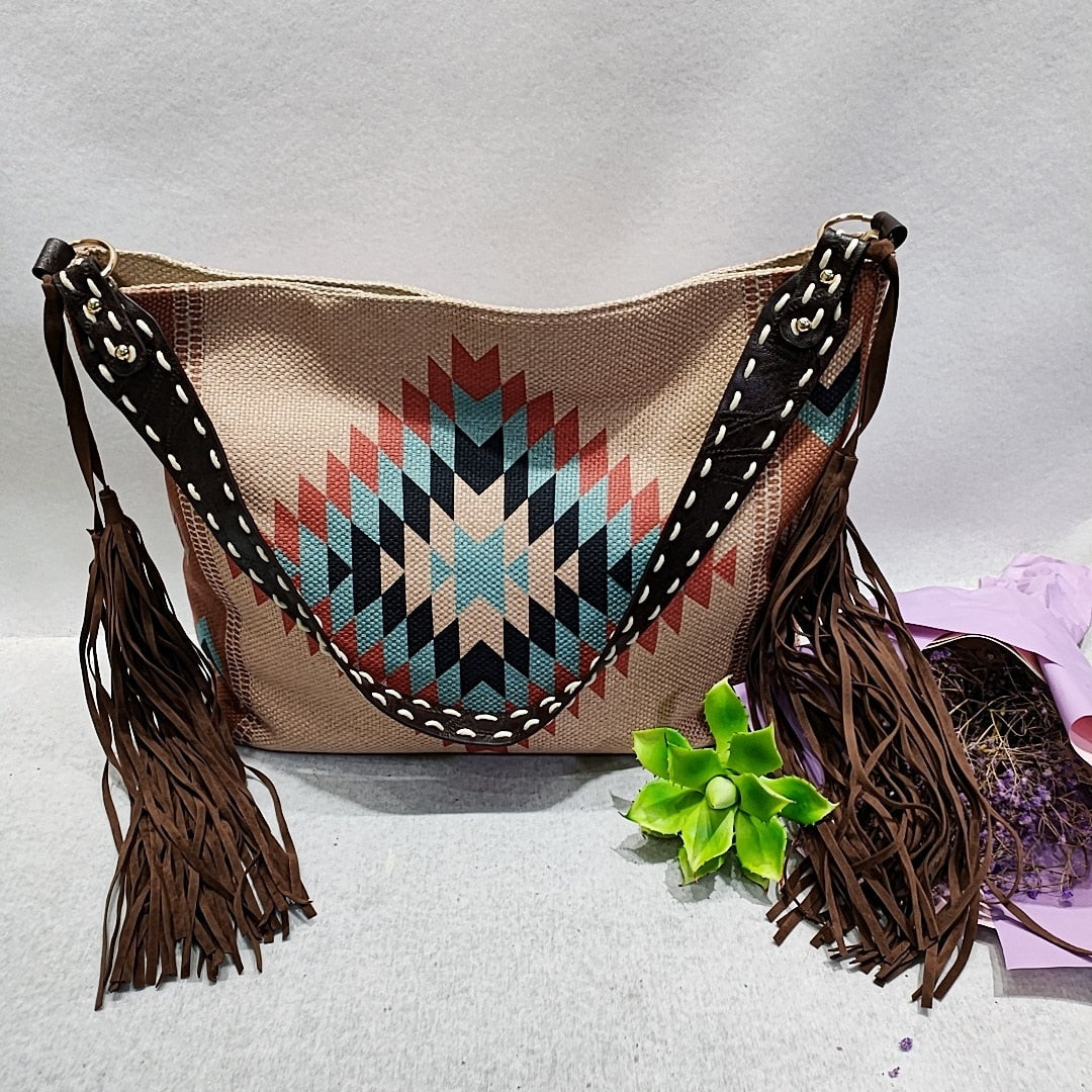 Bohemian Canvas Crossbody Bag
