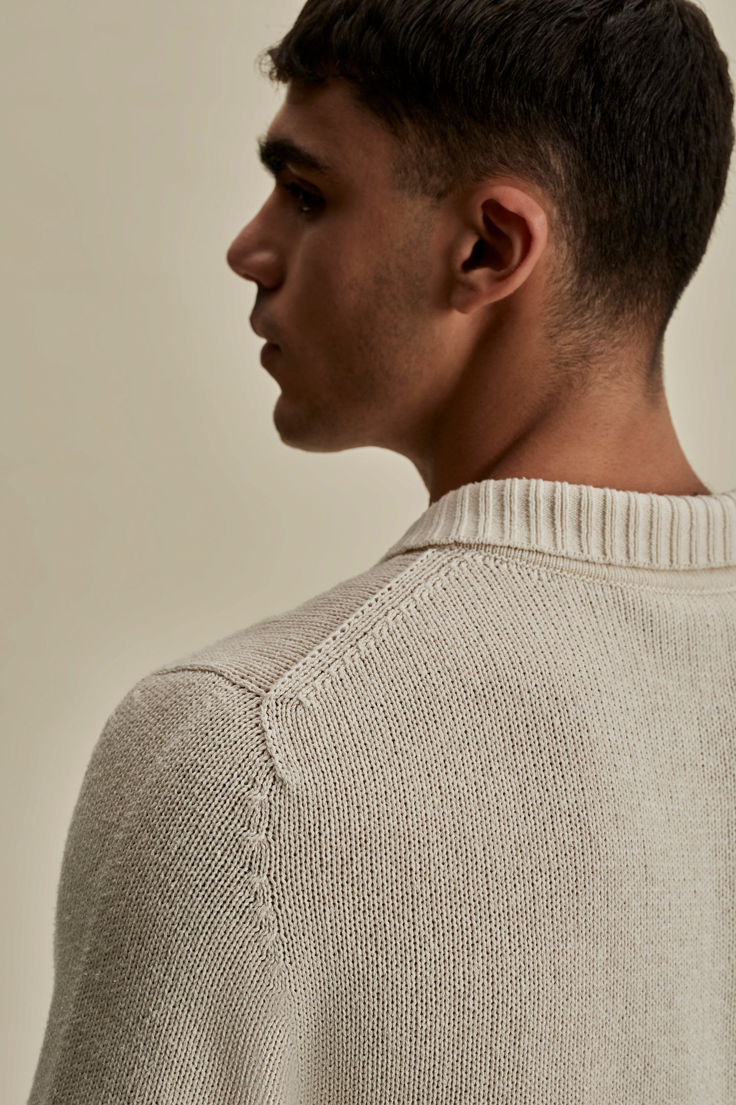 Bourette Silk Wide Gauge Cable Polo Shirt