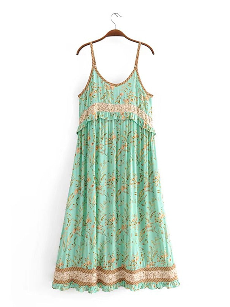 Vintage Chic Leopard Print Sleeveless Rayon Sundress