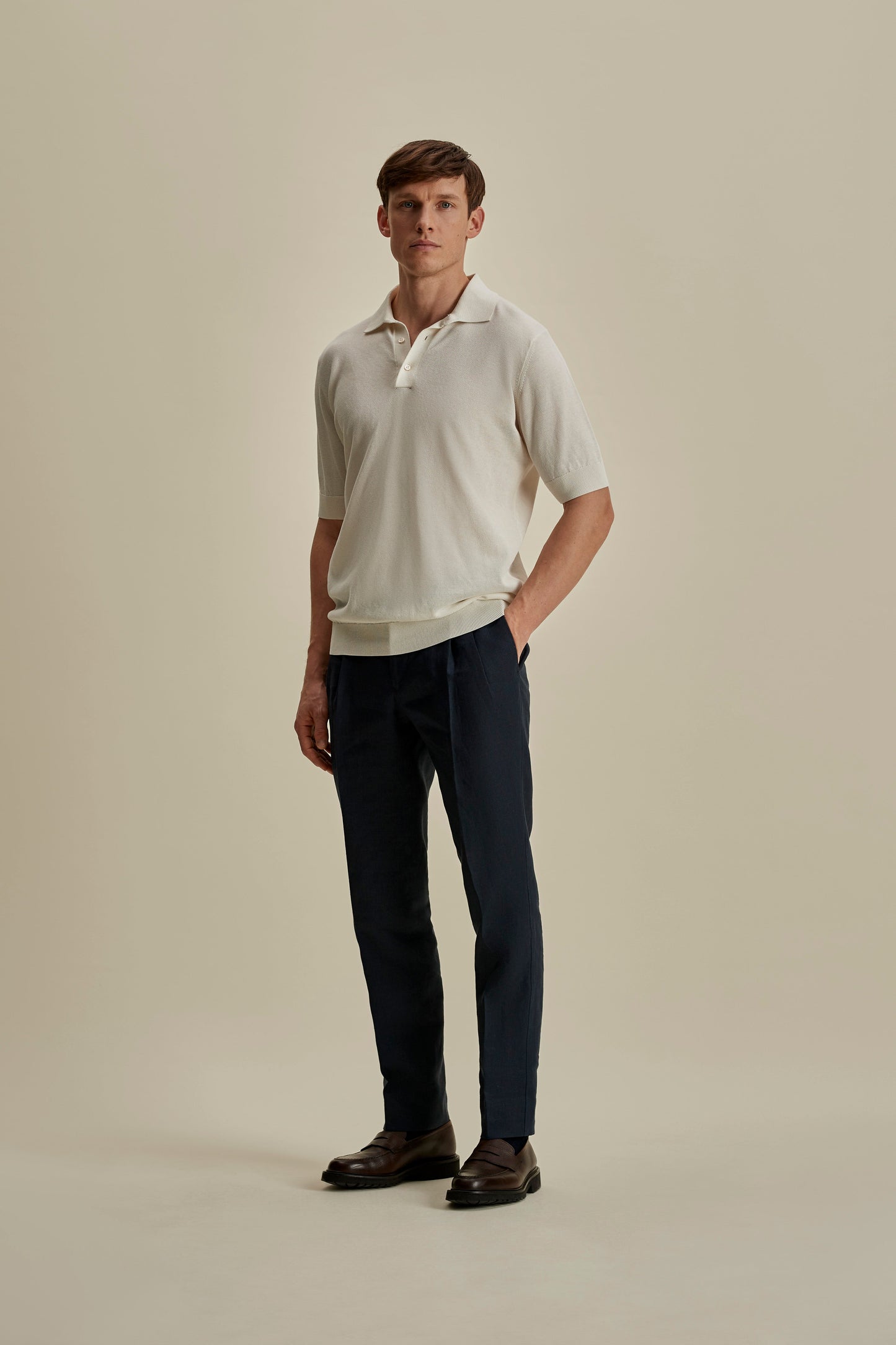 Cotton Air Crepe Polo Shirt