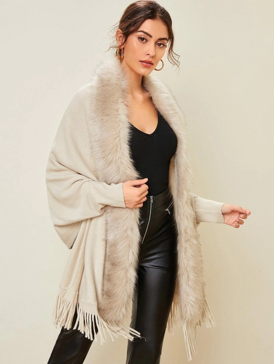 Winter Fur Collar Cardigan