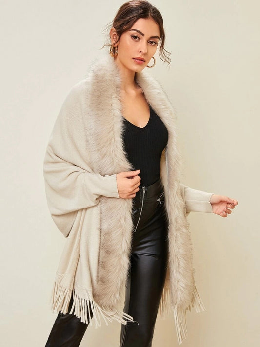 Winter Fur Collar Cardigan