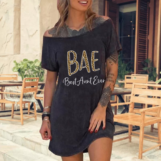 Black Vintage Print Dress-Large Size