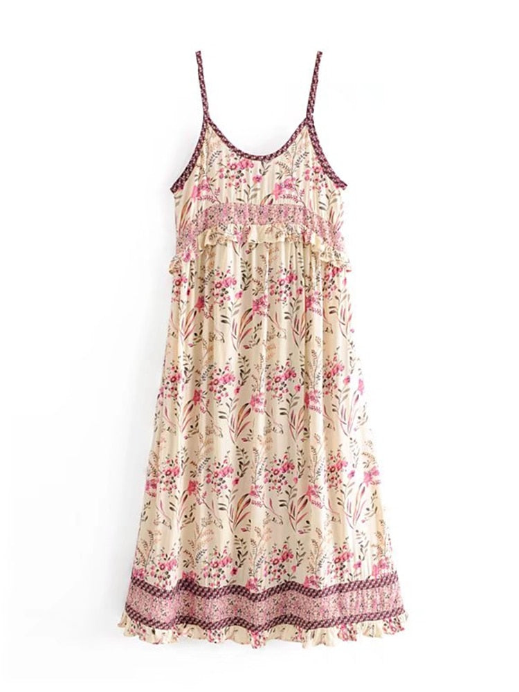 Vintage Chic Leopard Print Sleeveless Rayon Sundress