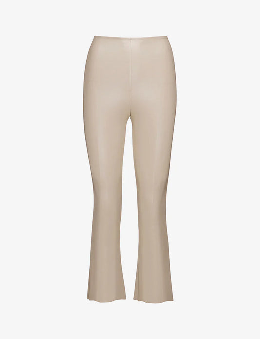 Faux Leather Cropped Flare Porcelain