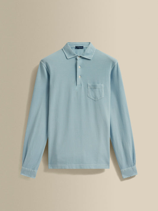 Cotton Pique Long Sleeve Polo Shirt