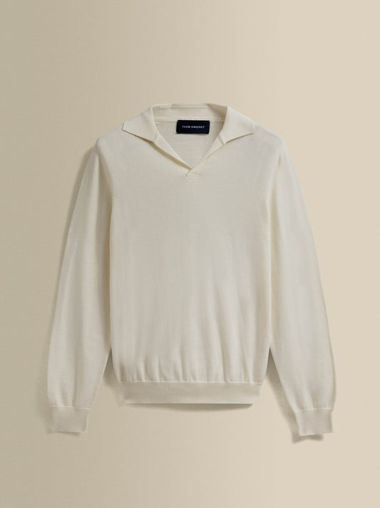Heavy Cotton Long Sleeve Skipper Polo Shirt