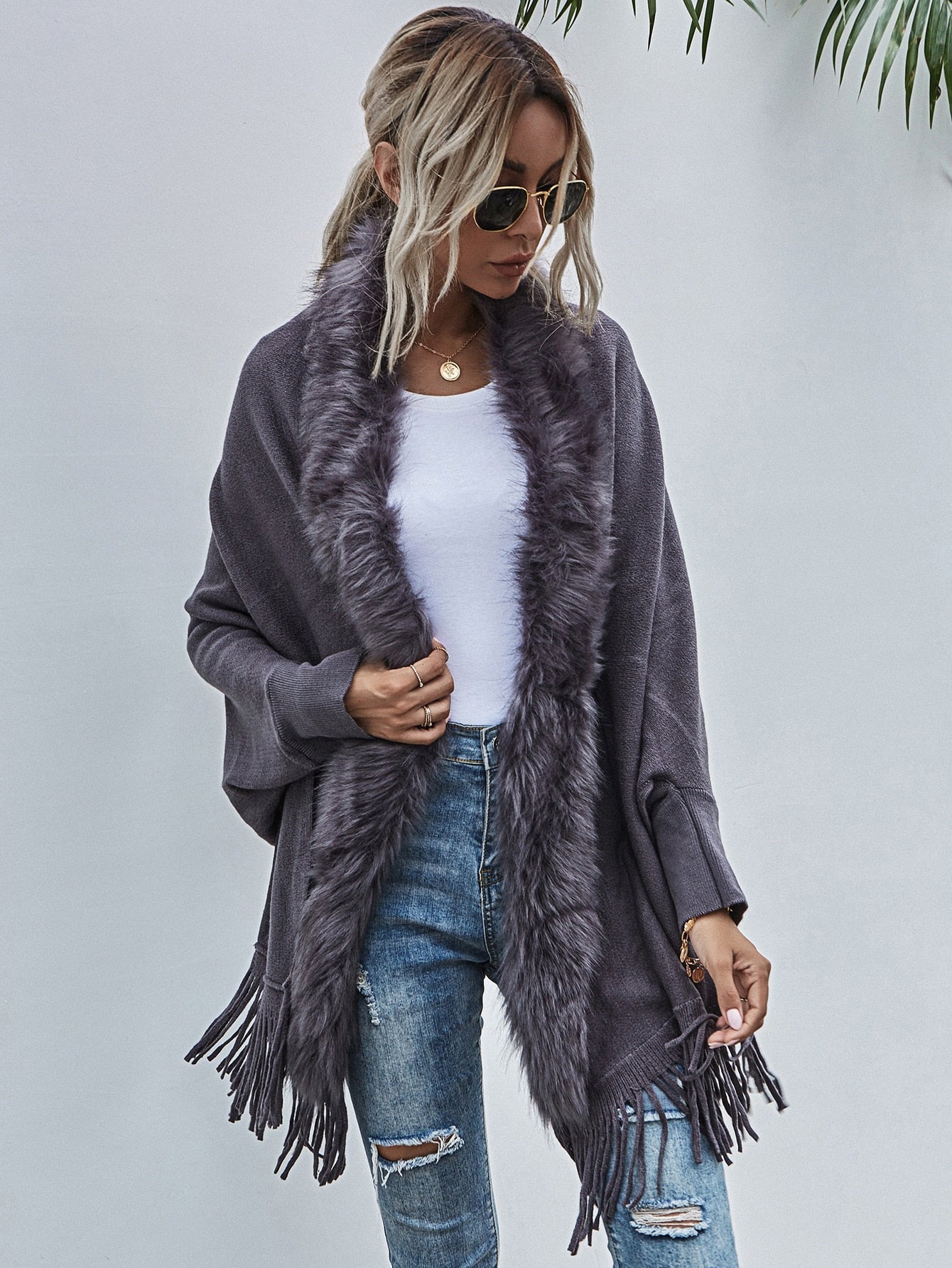 Winter Fur Collar Cardigan