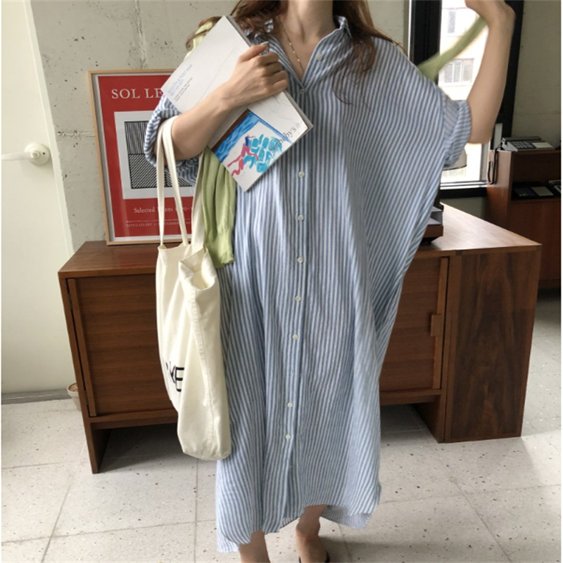 Vintage Cotton Oversized Turn-down Collar Evening Dress