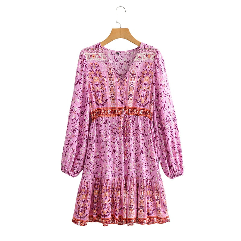 Bohemian Flare Sleeve Dress