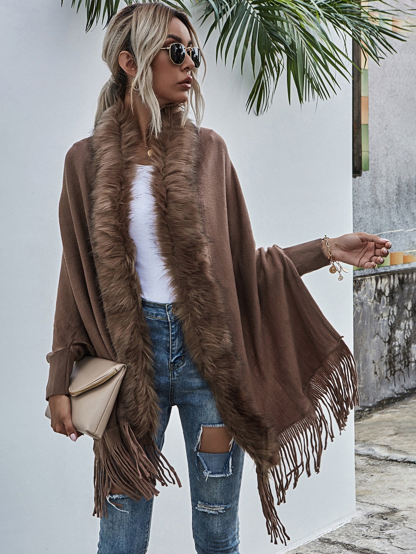 Winter Fur Collar Cardigan