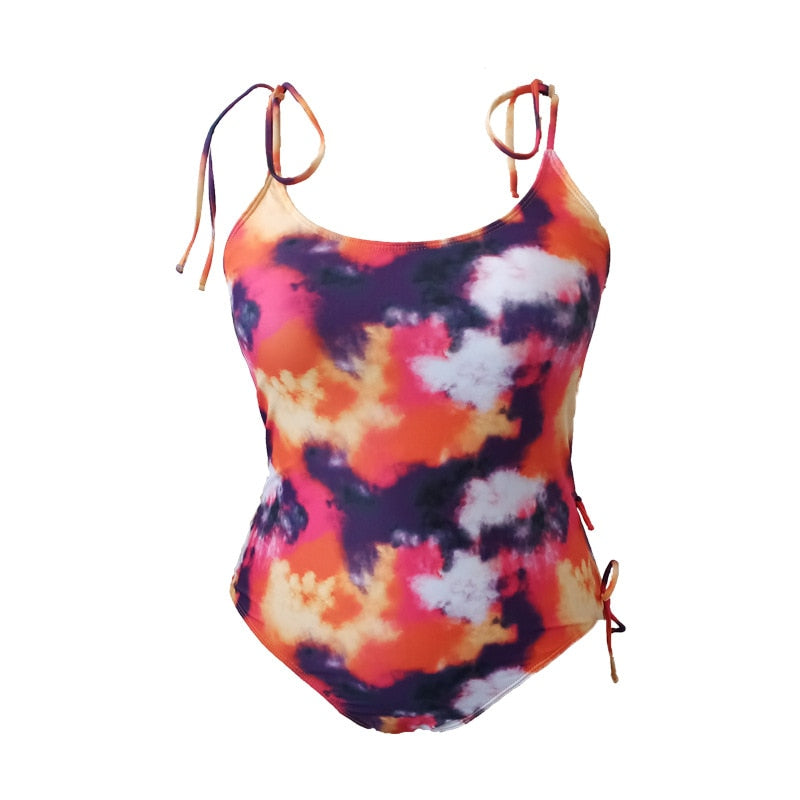 Women Floral Large One Piece Plus size Beachwear - Size L - XL