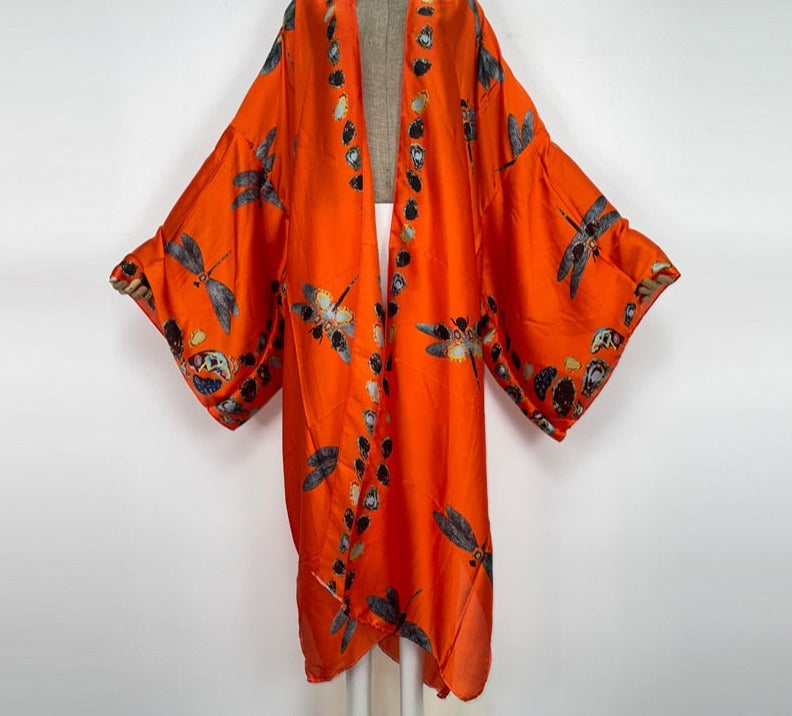 Boho Colorful Stitch Kimono Kaftan Cardigan