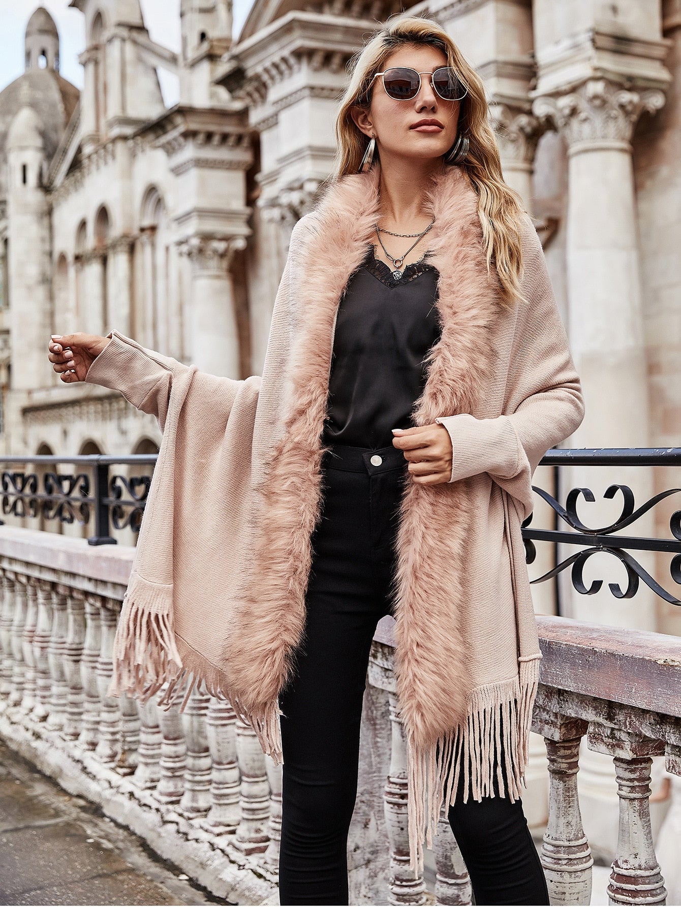 Winter Fur Collar Cardigan