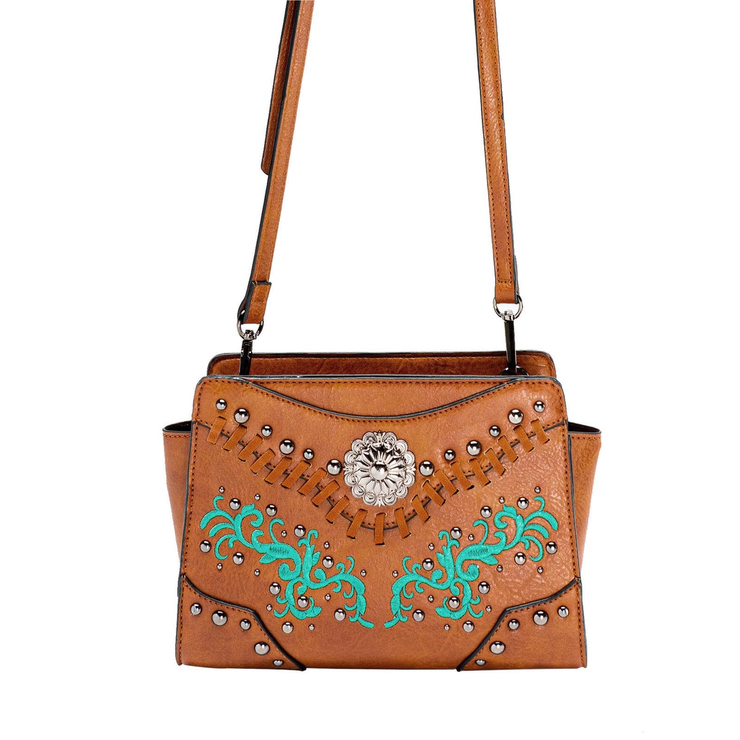 Luxury Embroidered Studs Stitch Shoulder Bag