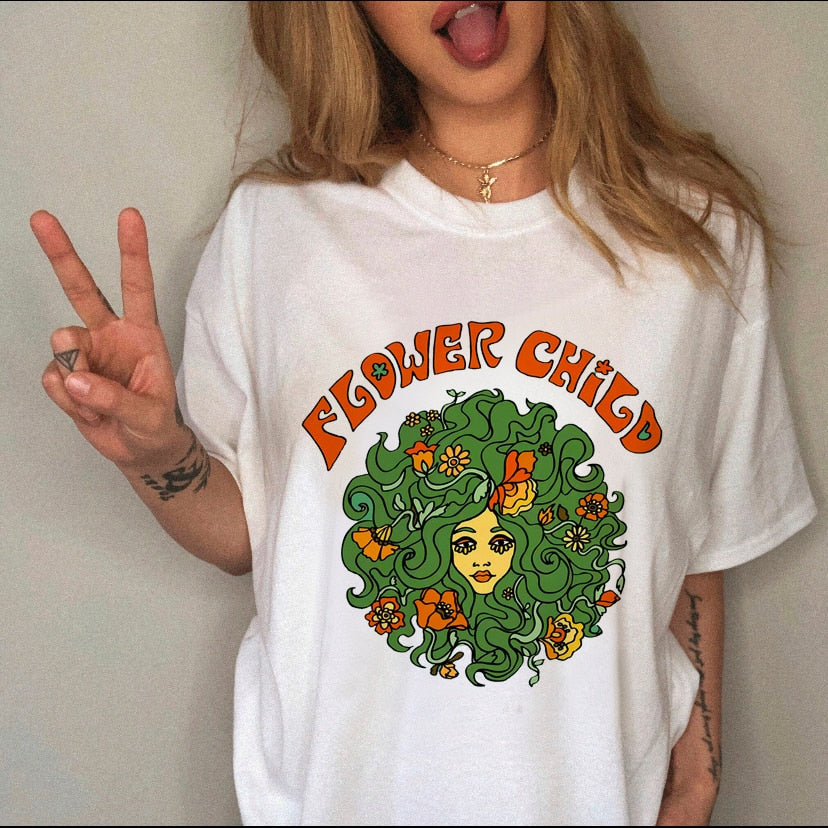 90s Harajuku Witch Summer Short Sleeve Graphic T-shirt - Size Medium